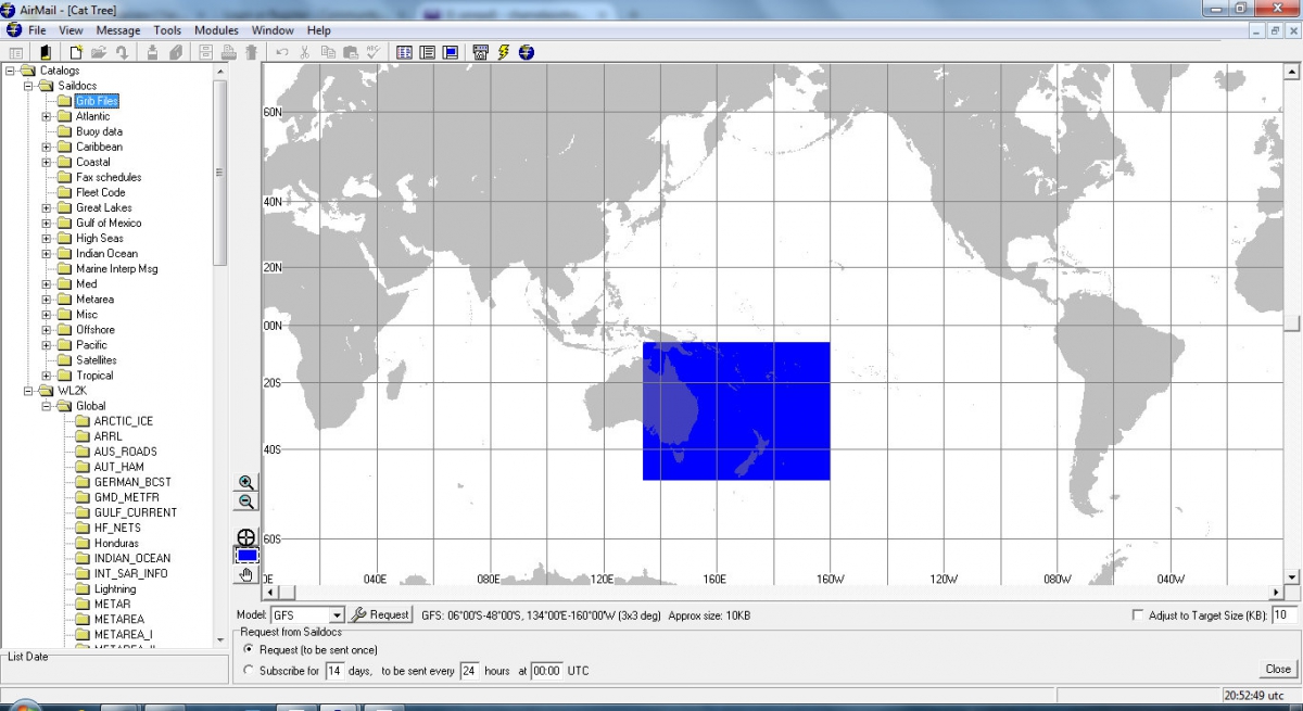 Select the area you want to cover and make sure it includes as far west as the Aus bite Select the area of interest