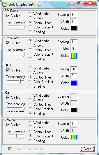 Select the viewing criteria - note the wind size is 0.8 Select the viewing criteria