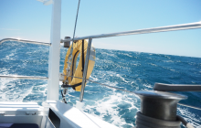 Rough seas but blue skies