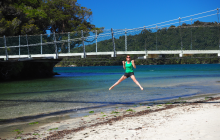 Chin ups on the Maori Beach swing bridge
