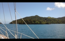 Looking out from anchorage northwest through passage into Port Abercrombie and out to the open sea