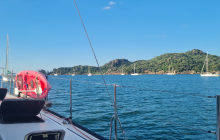 Eastern tip of Maggie, only 15 boats at anchor, excellent.