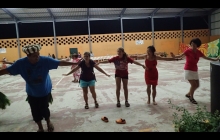 learning Polynesia dance with locals.