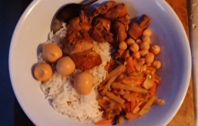 Good meal on a rough day; combined cane food with freshly made dishes.