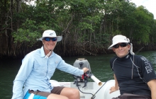 Exploring up the mangrove creek.